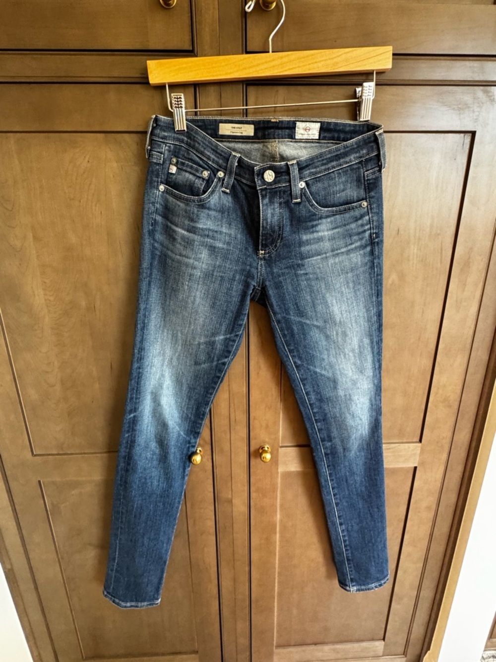 Ag Adriano Goldschmied Dark Blue Washed Skinny Jeans
